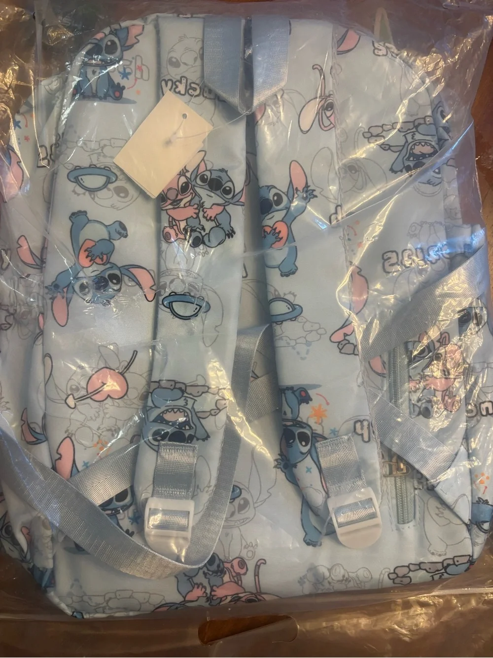 Stitch Print Light Blue Backpack
